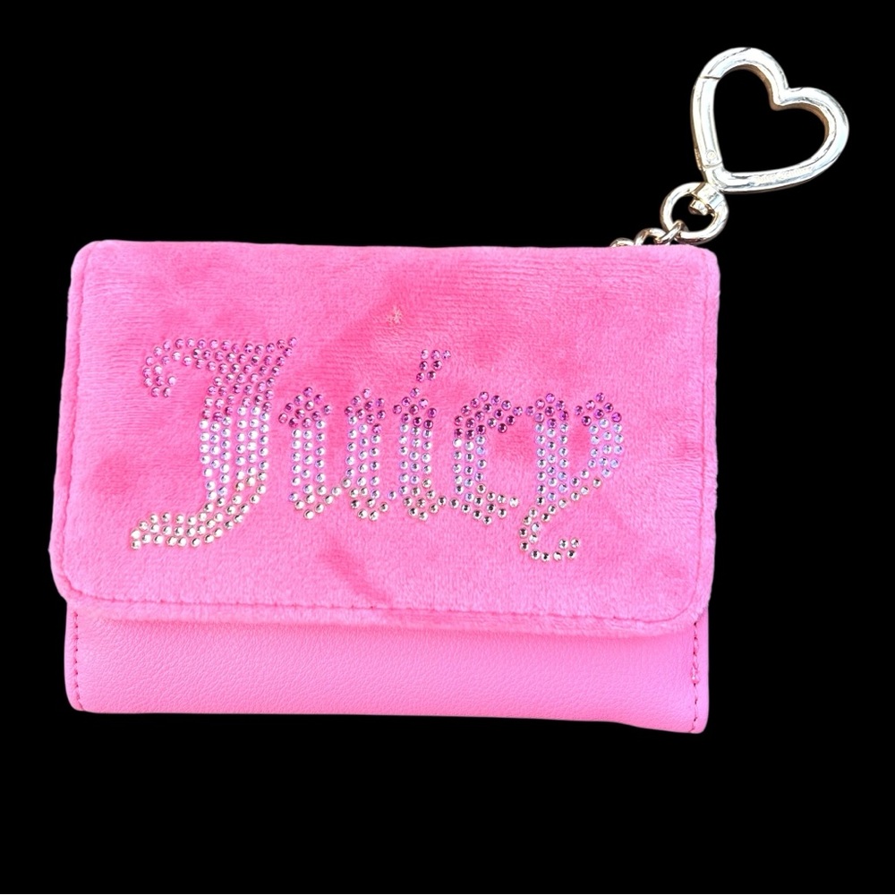 Juicy Couture Y2K Barbie Pink Embellished Tri-Fold Wallet & Gold Hardware - Picture 4 of 12